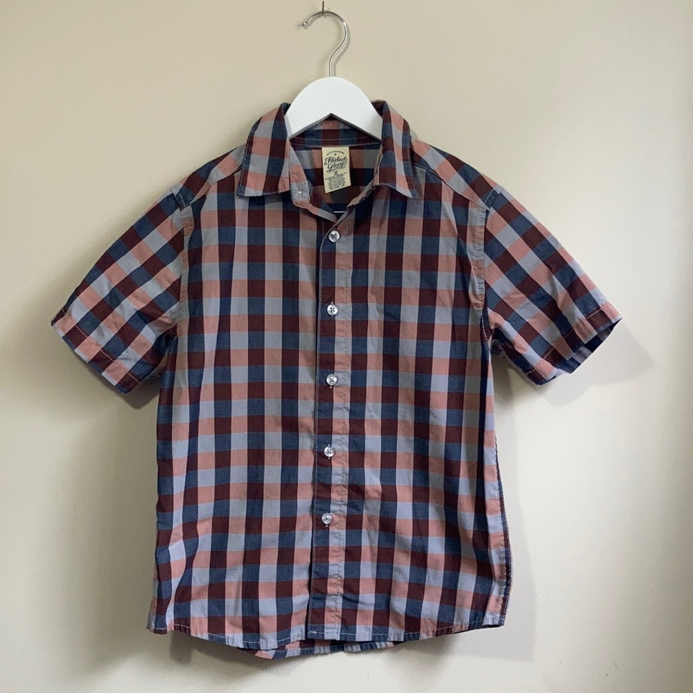Faded Glory Boys Button Down Short Sleeve Top Size 8